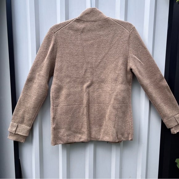 Brooks Brothers Wool Sweater Jacket Tan Womens Zip Up Medium M - Picture 3 of 14